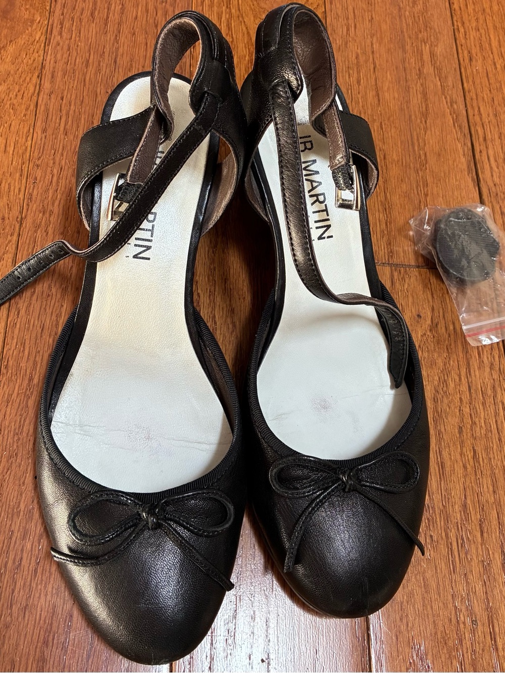 J B Martin Black Ballet Flats with sling back and wedge heal directly from Paris